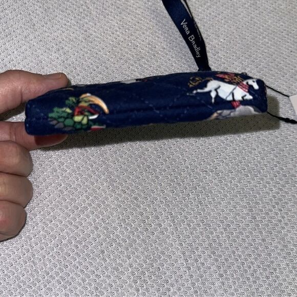 Vera Bradley Snow Globe Motifs Navy Christmas Coin Purse Mini Wallet - Picture 5 of 11